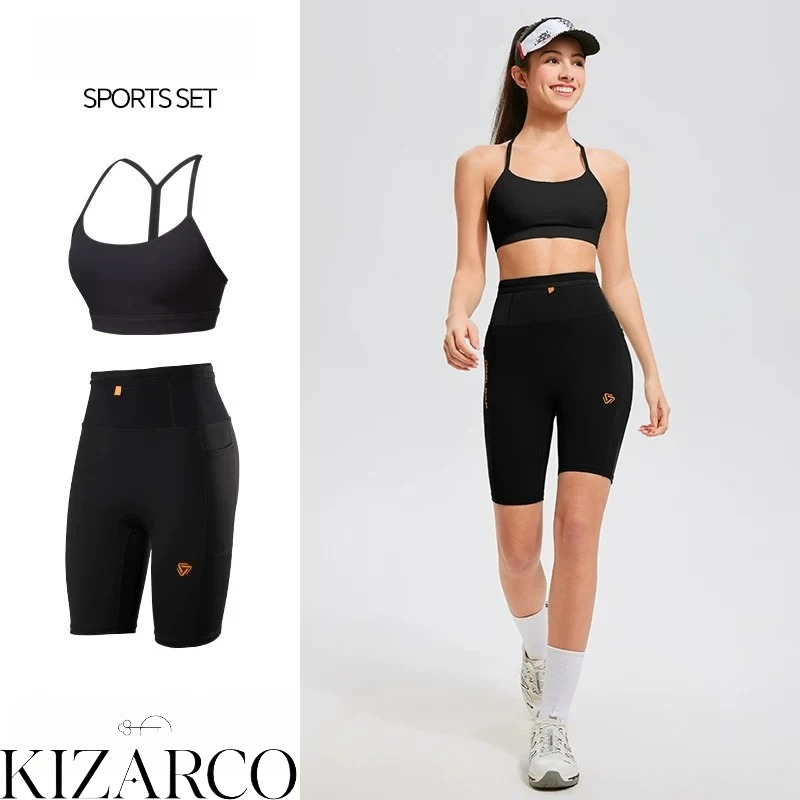 Crossfit Gear For Women - フィットネススーツ レディース クロスバック スポーツブラ ハイウエスト サイクリングショーツ