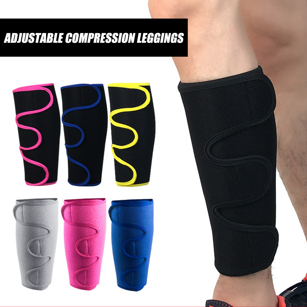 Crossfit Workout Gear - 1PC スポーツすねガードクロスフィット調節可能なふくらはぎ圧縮スリーブサイクリングサッカーバスケットボール重量挙げふくらはぎサポートブレース
