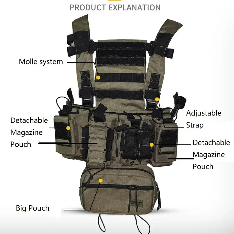 Crossfit Gear For Men - D3CR チェストリグベストマルチカムブラックグリーン戦術迷彩狩猟戦闘クロスフィット屋外ペイントボールエアガン戦争ゲームギア用