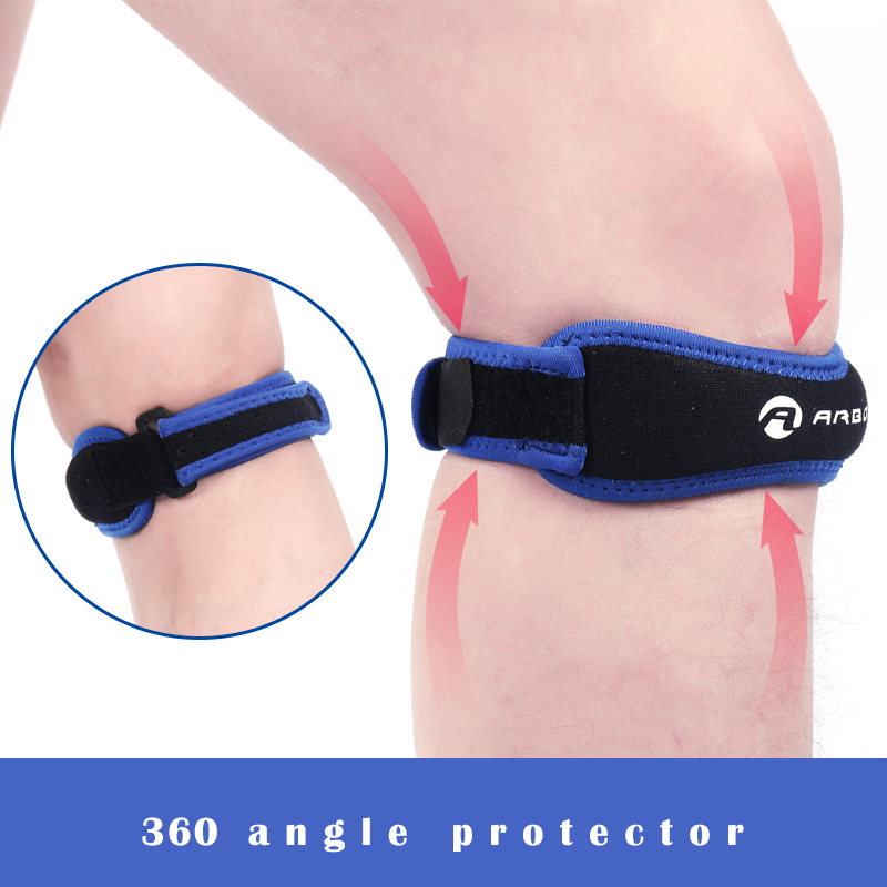 Knee Sleeve Pair - 1 PC 膝膝蓋骨腱膝サポートストラップブレース調整可能な衝撃吸収圧縮膝パッドスリーブバスケットボール用
