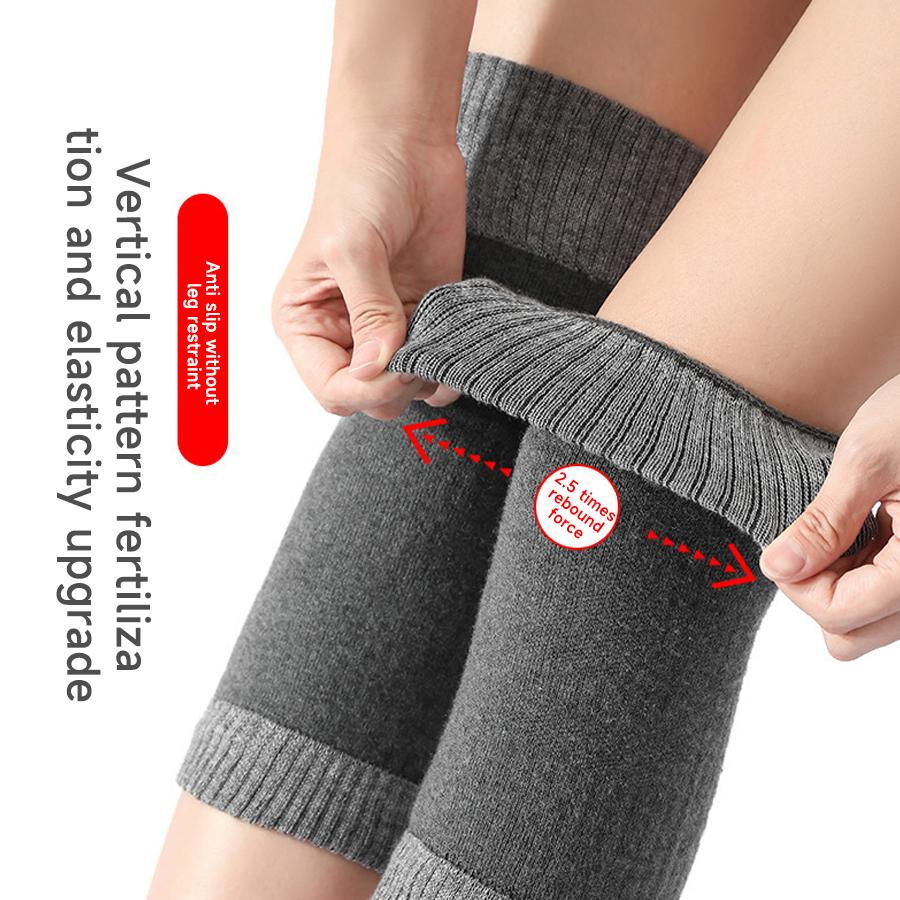 冬のウール膝ブレースパッド暖かい膝女性男性古いレッグウォーマ - Knee Sleeve Pair のレビューと価格