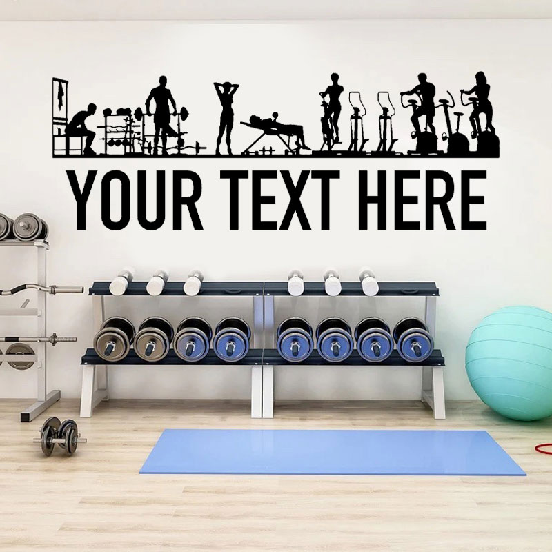 ジムの人々と機器のためのパーソナライズされたウォールステッカ - Crossfit Workout With Equipment のレビューと価格