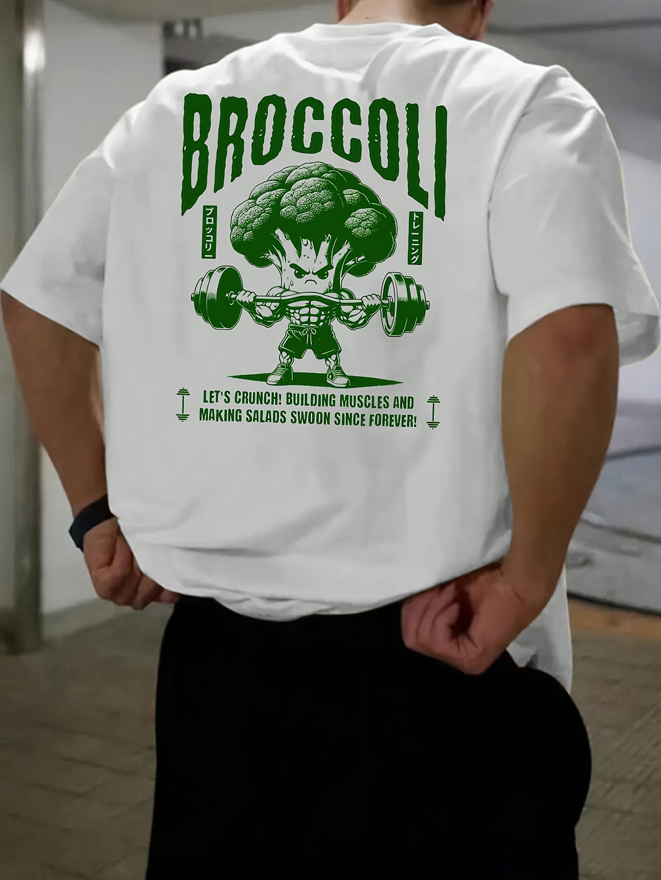 スタイリッシュな綿100%メンズTシャツ、グリーンブロッコリ - Crossfit Mayhem のレビューと価格