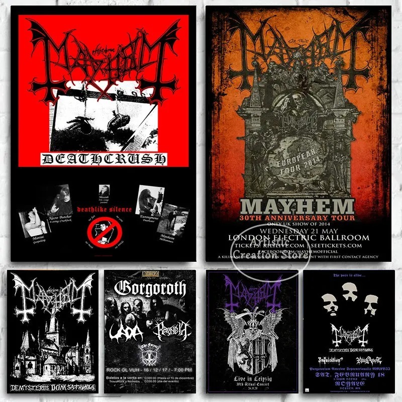 メイヘムポスター北欧メタル音楽バンドプリントキャンバス絵画壁 - Crossfit Mayhem のレビューと価格