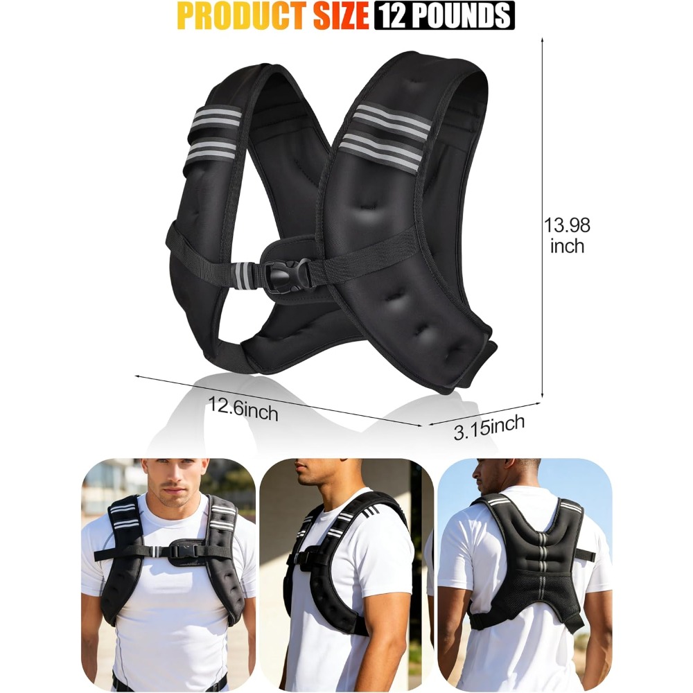 フィットネスウェイトベスト、鉄製ペレット入り、調節可能なスト - Crossfit Vest のレビューと価格