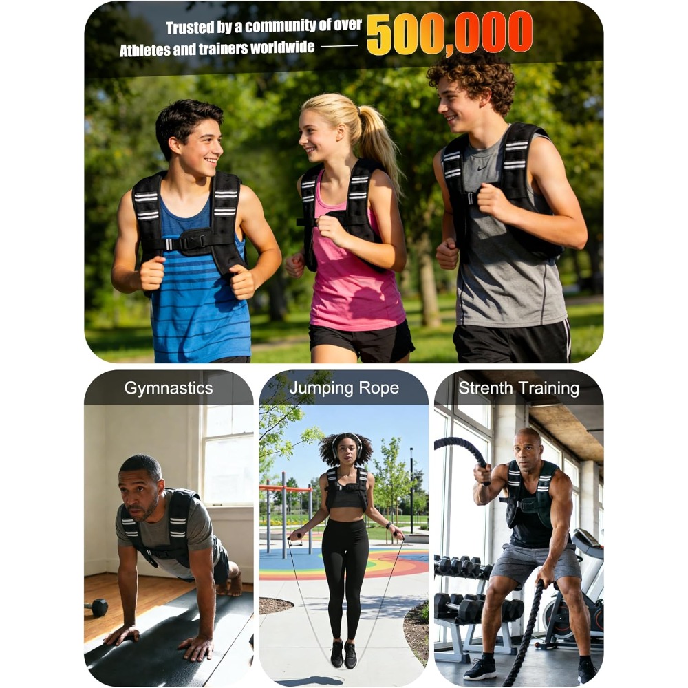 フィットネスウェイトベスト、鉄製ペレット入り、調節可能なスト - Crossfit Vest のレビューと価格